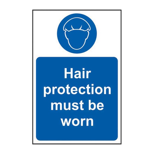 [HBS 11478] Hair protection must be worn - SAV (200 x 300mm)