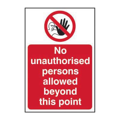 [HBS 11606] No unauthorised persons allowed beyond this point - SAV (400 x 600mm)