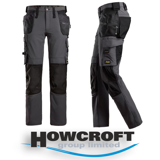 Snickers 6271 Full Stretch Work Trousers Holster Pockets Black 