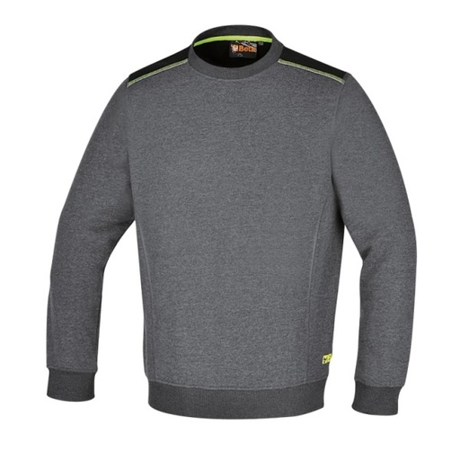 [7642G] 7642G New Crew-neck sweatshirt with black inserts on shoulders and fluorescent green detail