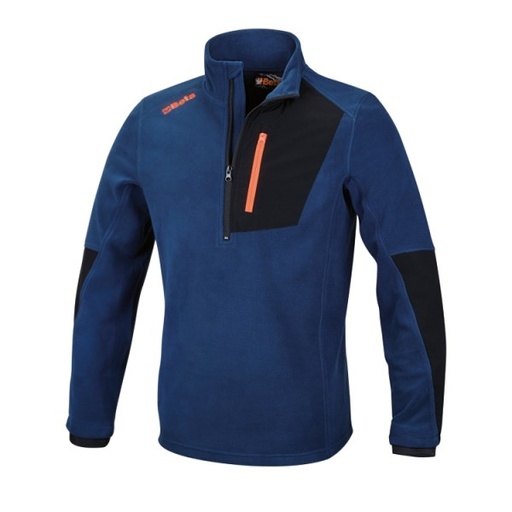 [7654B] BETA 7654B Stretch microfleece sweater, short-zipped