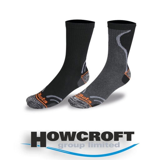 BETA Tools 7422P 2 pairs of calf-length socks made from recycled terry cotton 