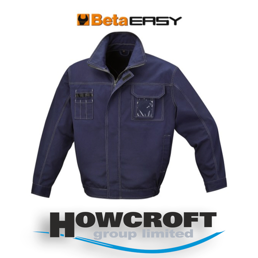 BETA 7849BL Work jacket T/C twill 245 g/m2 zip front stud cuffs blue XS - XXXXL