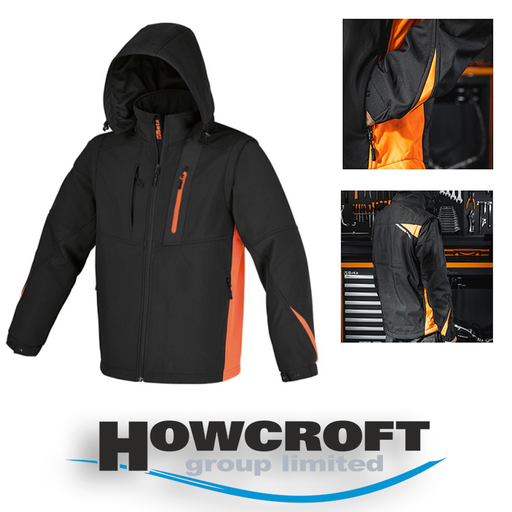 [7659N] BETA Tools 7659N Softshell jacket with detachable hood and sleeves waterproof windproof breathable TPU membrane S-XXXL