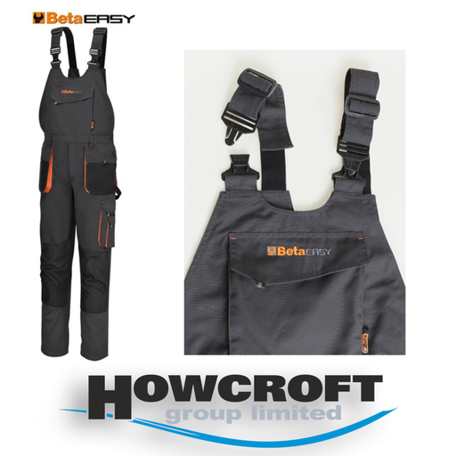BETA Tools 7903G Work bib and brace overalls New design - Improved fit, Metal zip closure, Knee pad pockets XS-4XL