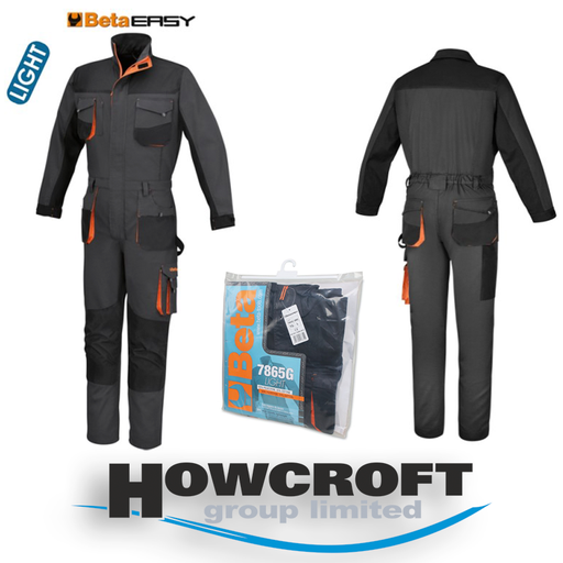 BETA Tools 7865G Work overalls, lightweight New design - Improved fit, Knee pad inserts XS-5XL