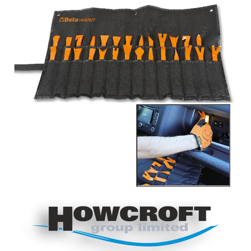[1479/B27] Beta Tools 1479/B27 Kit of 27 nylon tools for removing of vehicle pins & removal of car plastics, trims, fasteners & seals