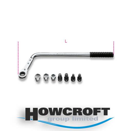 [1477K/7] Beta Tools 1477K/7 Kit with bent reversible ratcheting wrench and bits