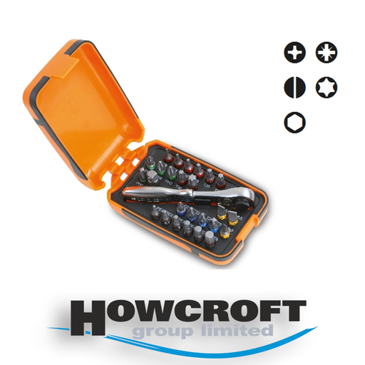 [860/C27] Beta Tools 860/C27 25 bits,1 connector and 1 reversible ratchet in plastic case