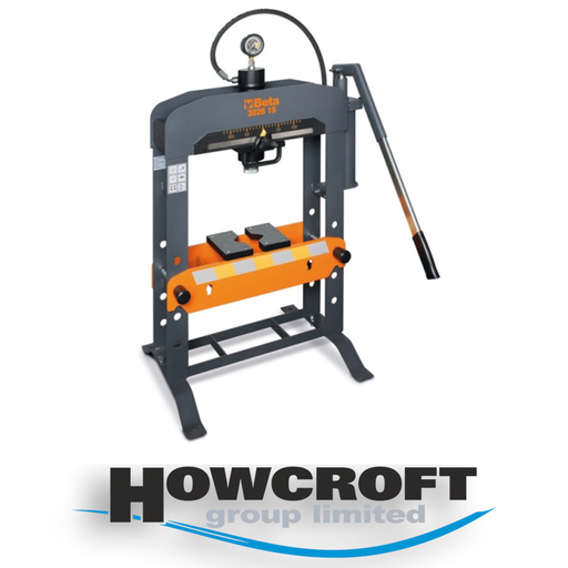 [3028 15] Beta Tools 3028 15 Hydraulic bench press with moving piston, 15T, Set of V-shaped prisms included