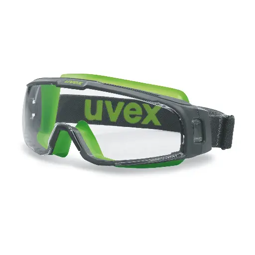 [9308245] uvex 9308245 u-sonic wide-vision goggle grey/lime clear supravision excellence PPE Safety Glasses Goggles