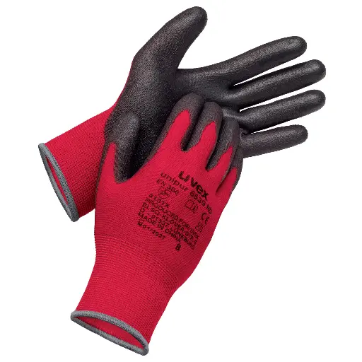 [unipur 6639 PU RD] uvex unipur 6639 PU RD SelectToGo - Red (for low levels of cut risk) 60963 EN388 (4131X) PPE Safety Gloves