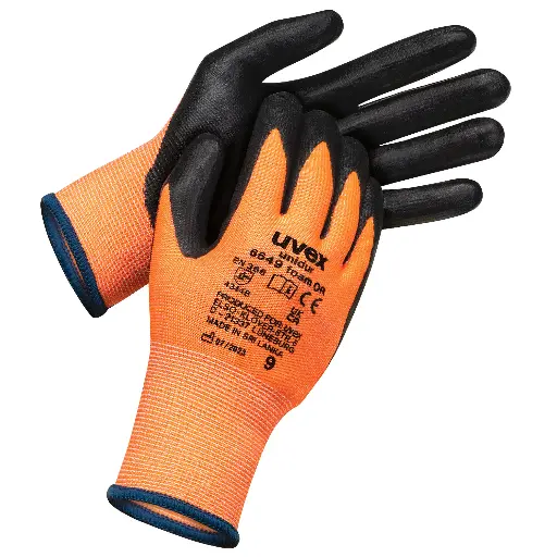 [60966] uvex unidur 6649 foam OR SelectToGo - Amber (for moderate levels of cut risk) 60966 EN388 (4344B) PPE Safety Gloves