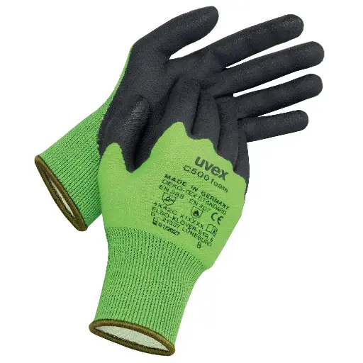 [C500 foam] uvex C500 foam - cut level C protection 60600 60494 EN388 (4X42C) EN407 (X1XXXX) PPE Safety Gloves