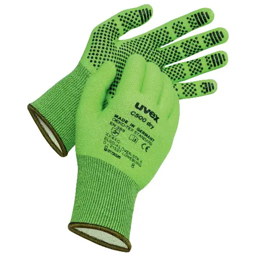 [C500 dry cut protection] uvex C500 dry cut protection - cut level C protection 60496 60499 EN388 (XX4XC) PPE Safety Gloves