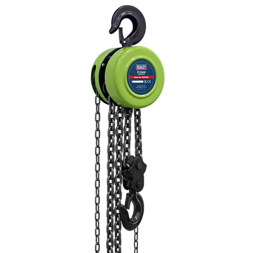 [CB3000E] Sealey CB3000E 3m Chain Block 3 Tonne 3000kg Capacity / 2 Chain Falls