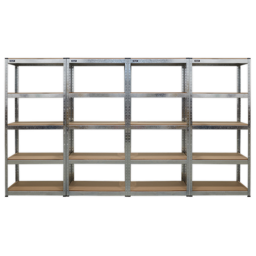 [AP6150GSCOMBO] Sealey AP6150GSCOMBO Industrial Workshop Racking / Shelving Unit 5 Shelf 150kg Capacity Per Level - Set of 4