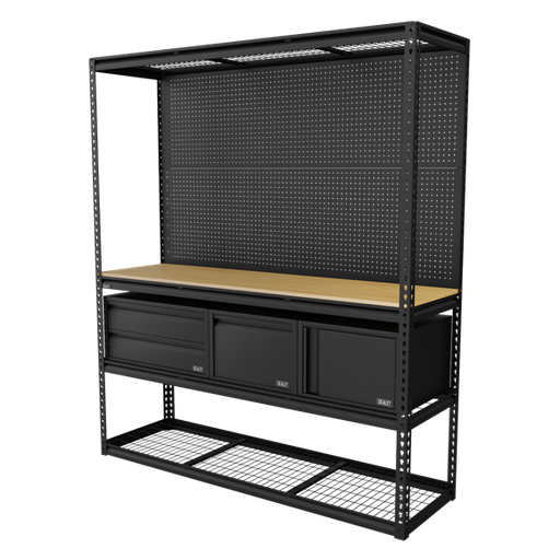 [APMWBCOMBO1] Sealey APMWBCOMBO1 Heavy-Duty Modular Workbench & Racking Kit - 300kg Capacity Per Level
