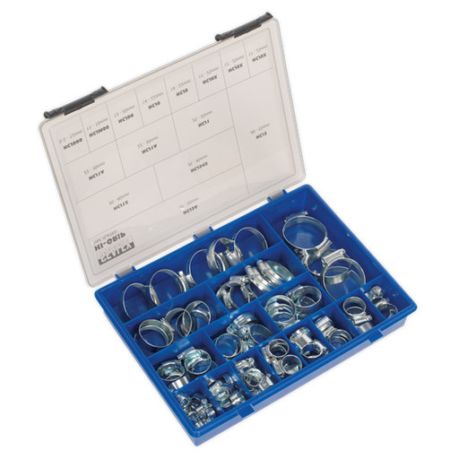 [HCJ85AC] Sealey HCJ85AC HI-GRIP® Zinc Plated Hose Clip Assortment 9.5-55mm 81pc