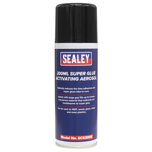 [SCS300] Sealey SCS300 Super Glue Activating Aerosol 200ml - Pack of 6