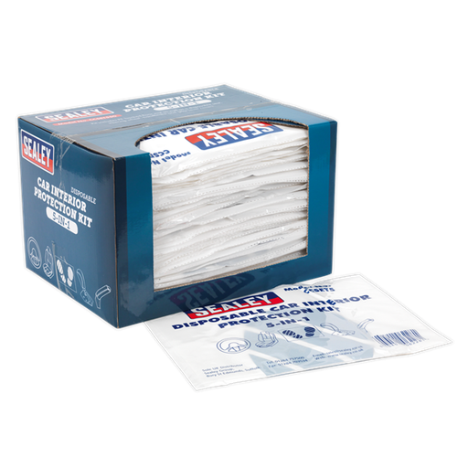 [CCSET550] Sealey CCSET550 5-in-1 Disposable Car Interior Protection Kit - Display Box of 50