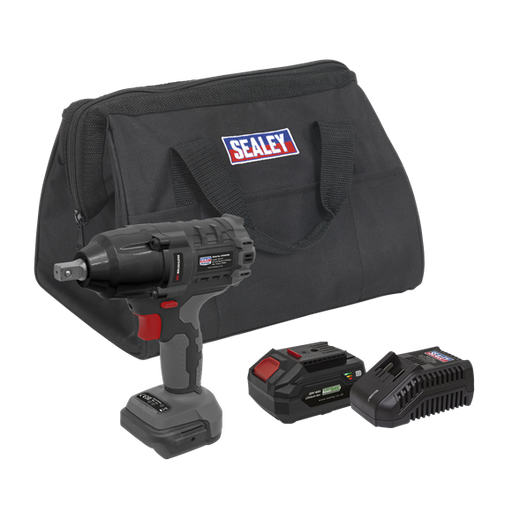 [CP20VPIWKIT1] Sealey CP20VPIWKIT1 SV20 Series Automotive Vehicle 1/2"Sq Drive Brushless Cordless Impact Wrench Kit 20V 4A