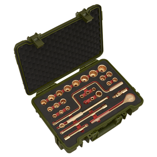 [NS039] Sealey NS039 Non-Sparking Socket Set 1/2"Sq Drive 31pc