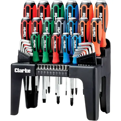 [PRO407] Clarke PRO407 44 Piece Hammer Through Screwdriver & Bit Set 1700813 / 5016086249559 