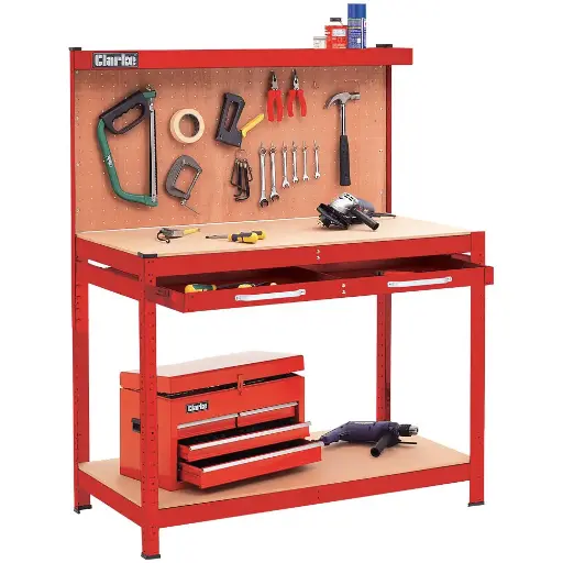 [CWB-R1B] Clarke CWB-R1B Workbench with Pegboard Back Panel & Large Drawer CWB-R1B / 5016086249627 