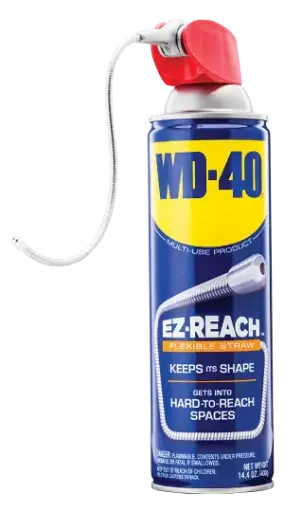 [EZ-REACH] WD-40® EZ-REACH® Multi-Use with an 8-inch flexible straw that bends and keeps its shape to get into hard-to-reach places.